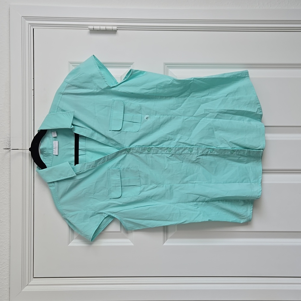 New York & Co turquoise button up